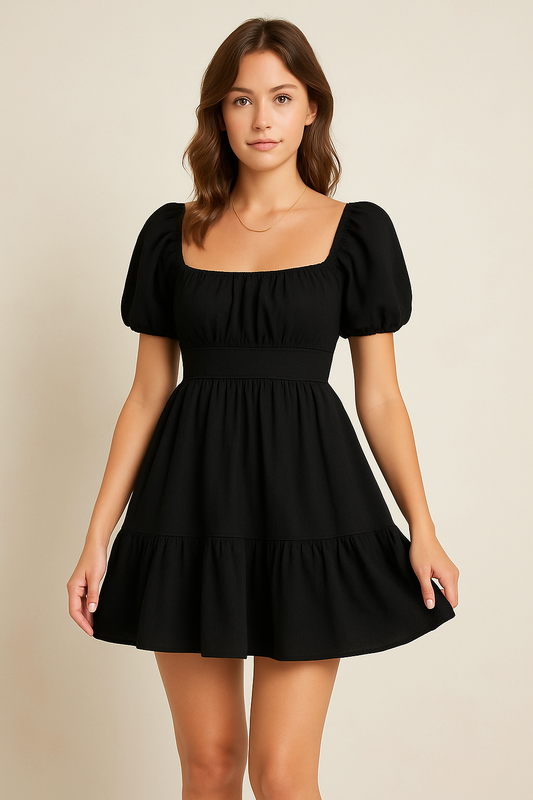 Short Sleeve A-Line Mini Dress for Women - EasyApparels
