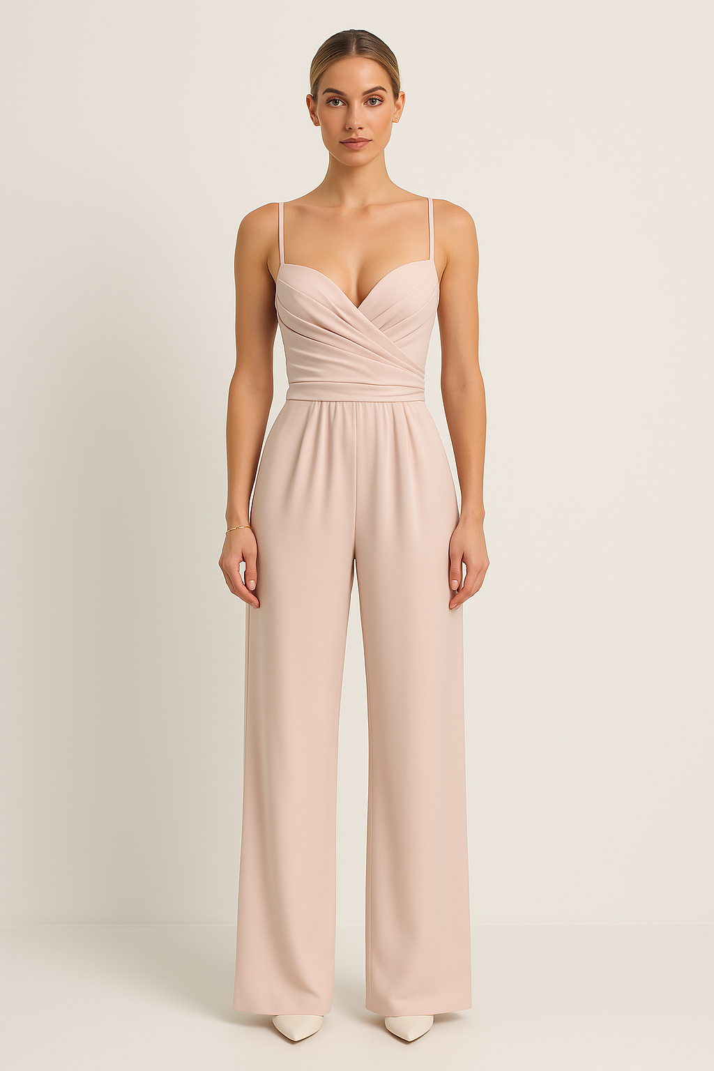 Women's Wide Leg Jumpsuit with Ruffled Top - EasyApparels
