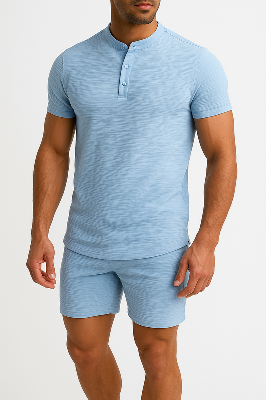 Casual Men's Tee and Shorts Set in Breathable Fabric - EasyApparels