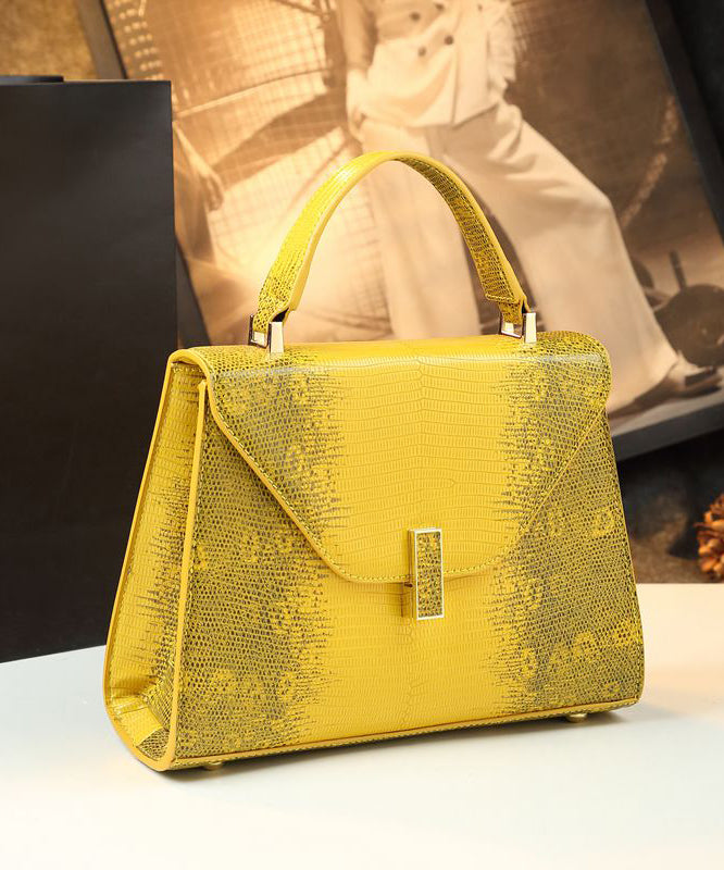 Stylish Yellow Leather Tote Bag - EasyApparels