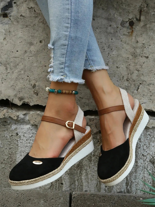 Women's Wedge Sandals - Classic Comfortable Espadrille Shoes - EasyApparels