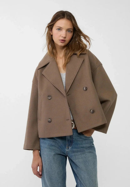 Warm Short Double Breasted Women's Coat