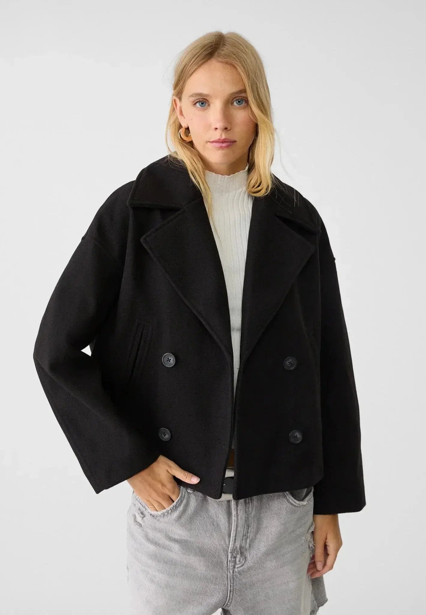Warm Short Double Breasted Women's Coat
