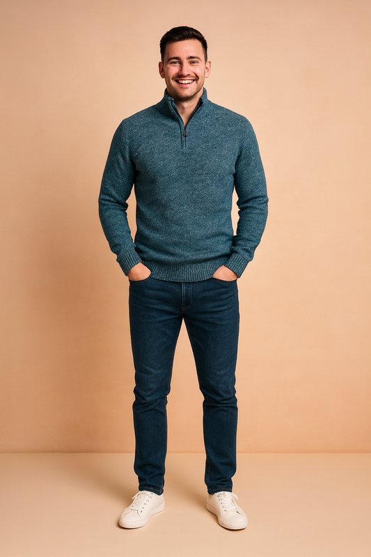 Warm Men's Zip Up Winter Sweater - Luxicro