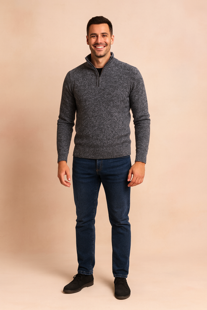 Warm Men's Zip Up Winter Sweater
