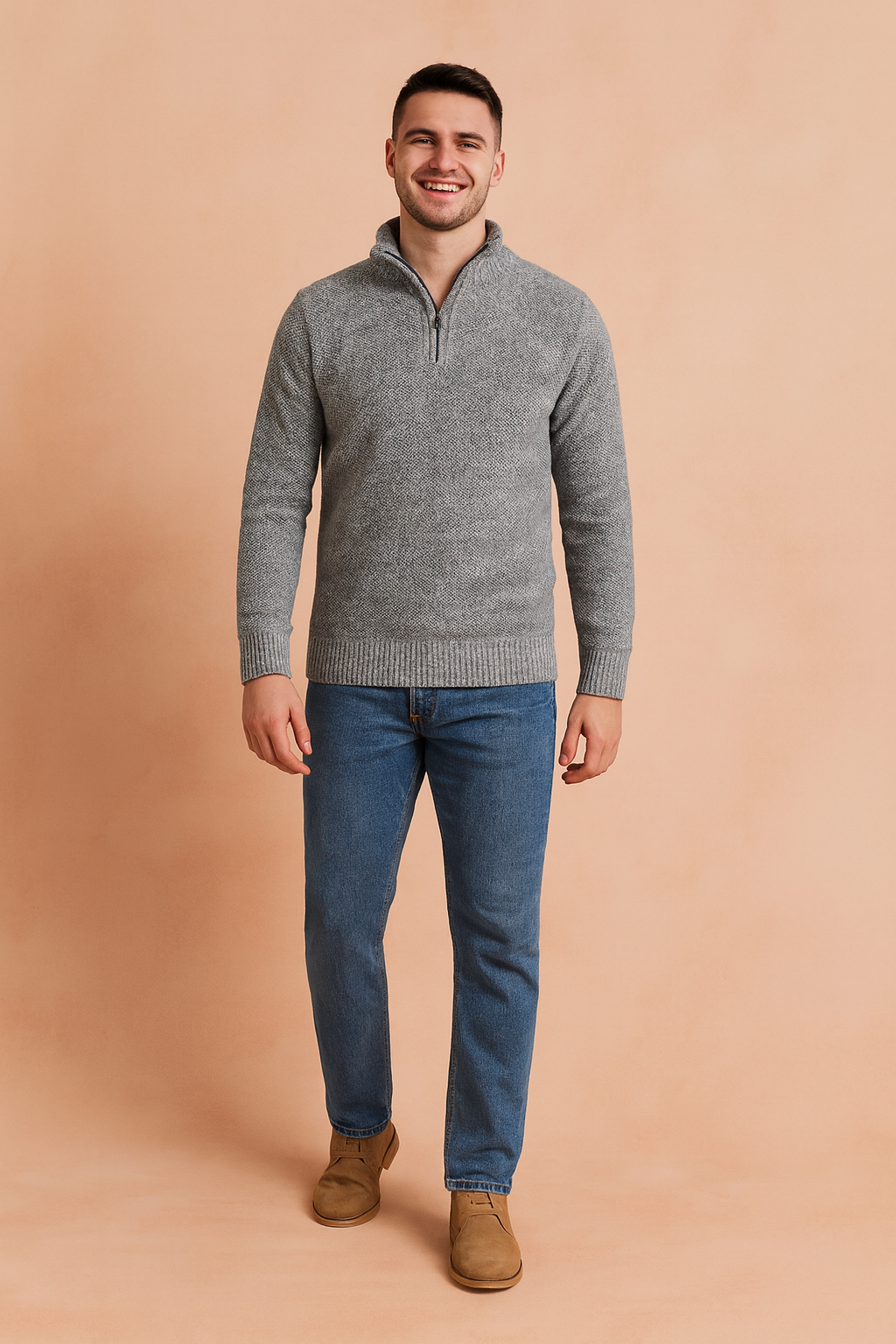 Warm Men's Zip Up Winter Sweater