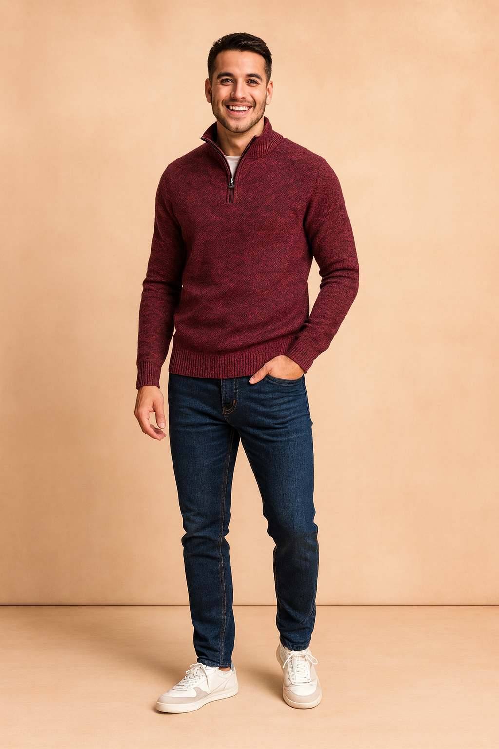 Warm Men's Zip Up Winter Sweater