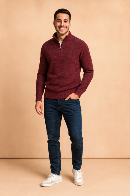 Warm Men's Zip Up Winter Sweater