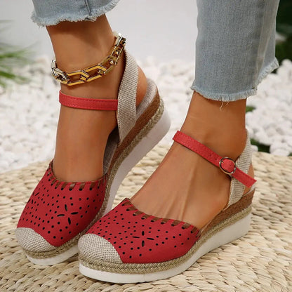 Women's Wedge Espadrille Sandals - Classic Comfortable Shoes - EasyApparels