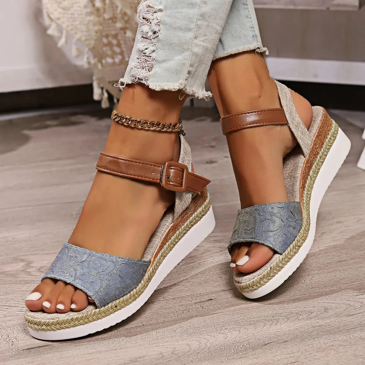 Women's Wedge Espadrille Sandals - Comfortable Summer Shoes