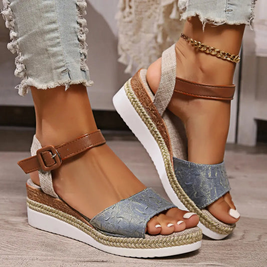 Women's Wedge Espadrille Sandals - Comfortable Summer Shoes - EasyApparels
