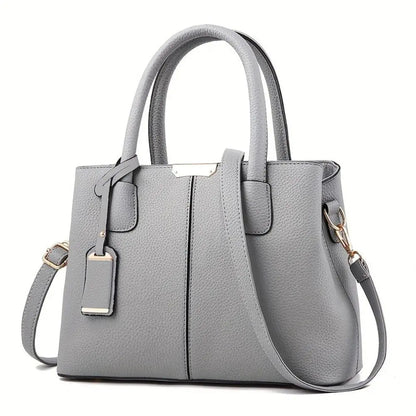Classic Faux Leather Tote Bag - EasyApparels