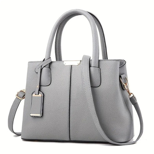 Classic Faux Leather Tote Bag - EasyApparels