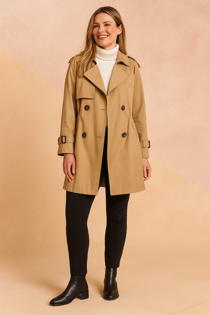 Classic Double Buttoned Rain Coat