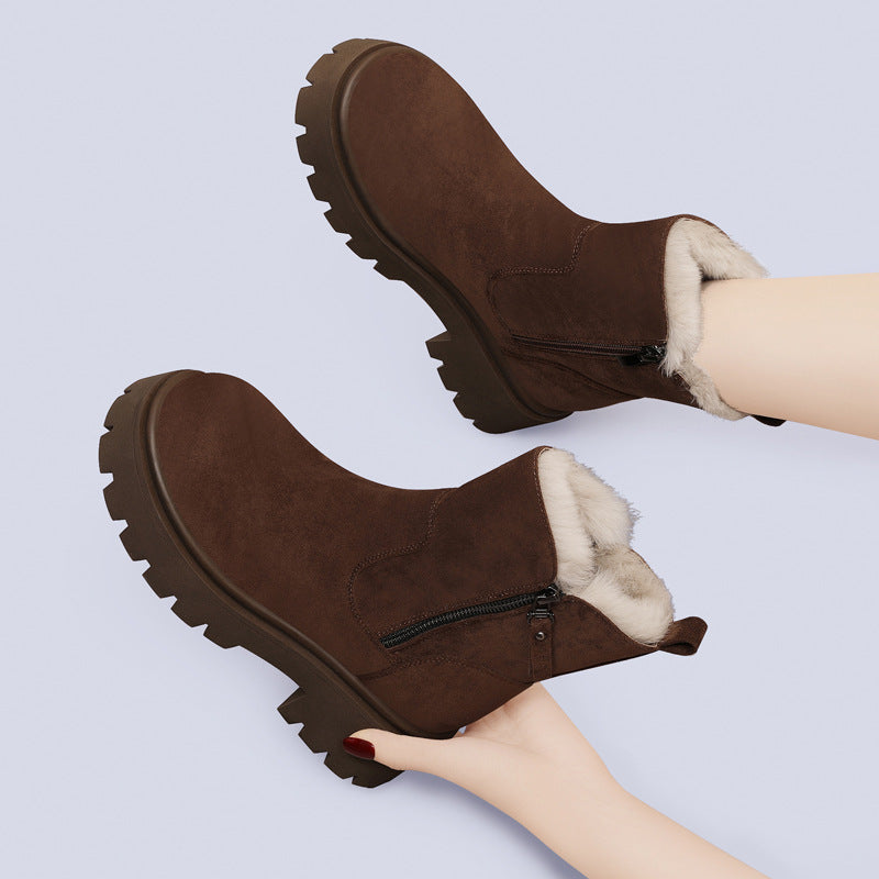 Cozy Faux Fur Insulated Ankle Boots for Women - EasyApparels