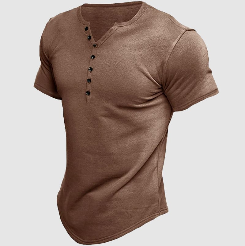 Classic Fit Men's Henley Tee Shirt