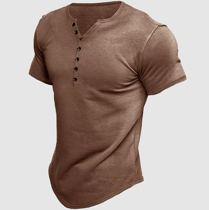 Classic Fit Men's Henley Tee Shirt