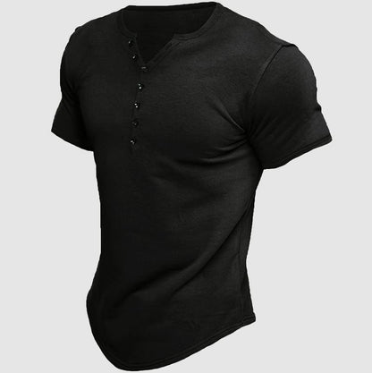 Classic Fit Men's Henley Tee Shirt