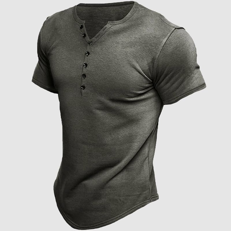 Classic Fit Men's Henley Tee Shirt