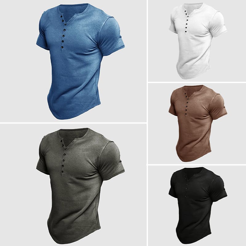 Classic Fit Men's Henley Tee Shirt