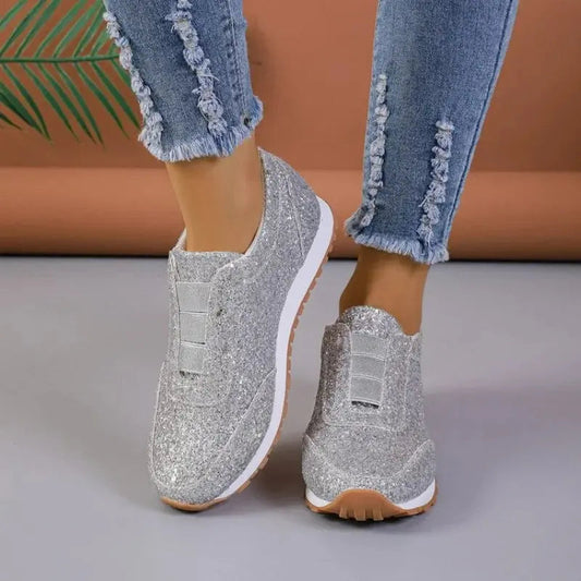 Sparkly Women's Slip On Casual Shoes - EasyApparels