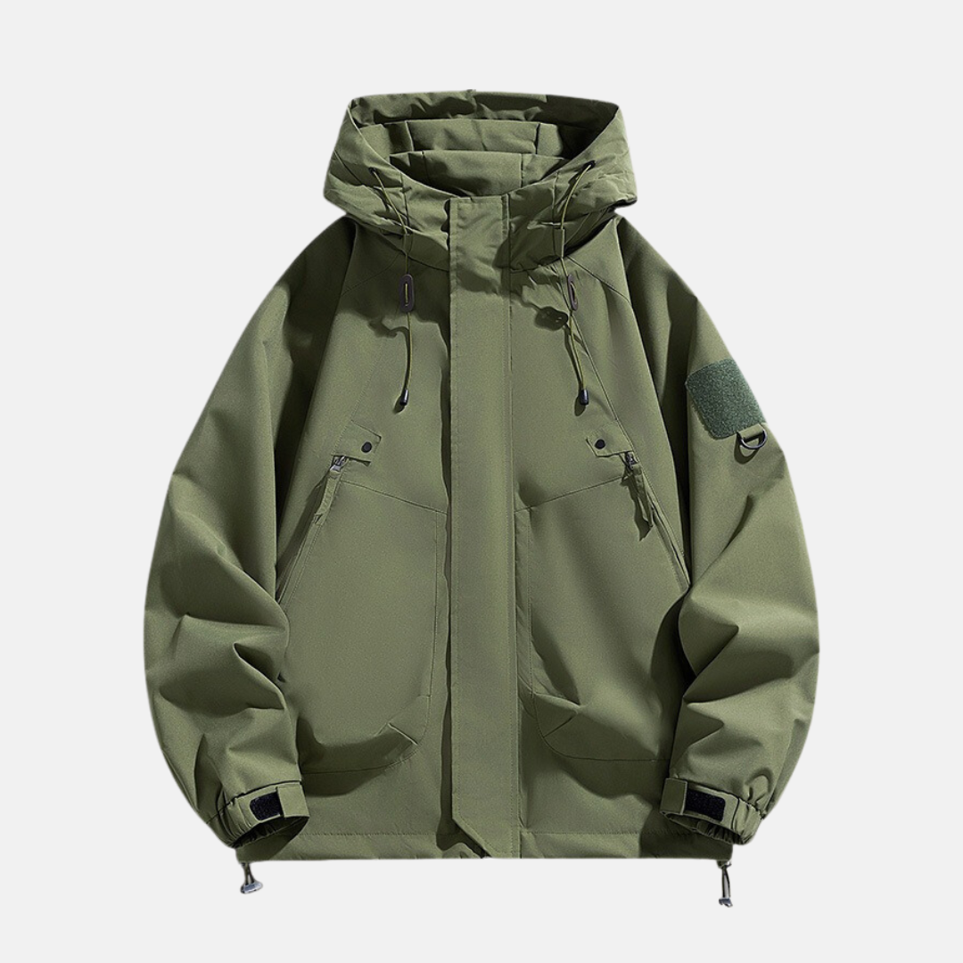 Casual Water Repellent Men's Jacket with Multiple Pockets