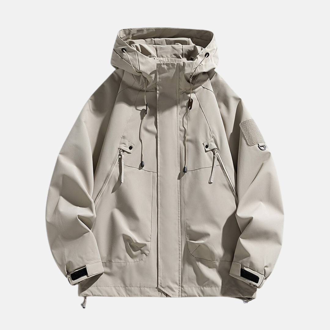 Casual Water Repellent Men's Jacket with Multiple Pockets