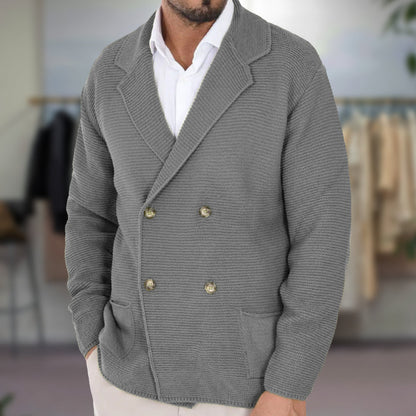Classic Double Breasted Men's Cardigan Sweater