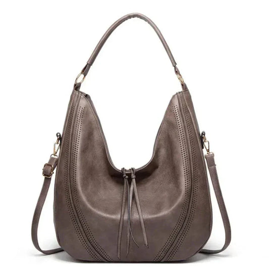 Fashionable Faux Leather Tote Handbag - EasyApparels