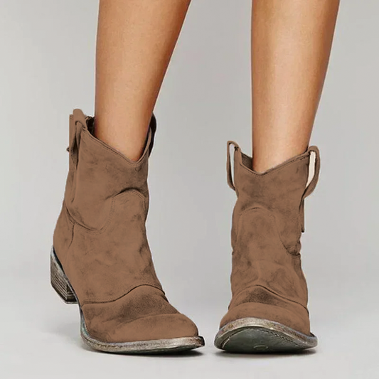 Rugged Cowboy Low Heel Boots - EasyApparels