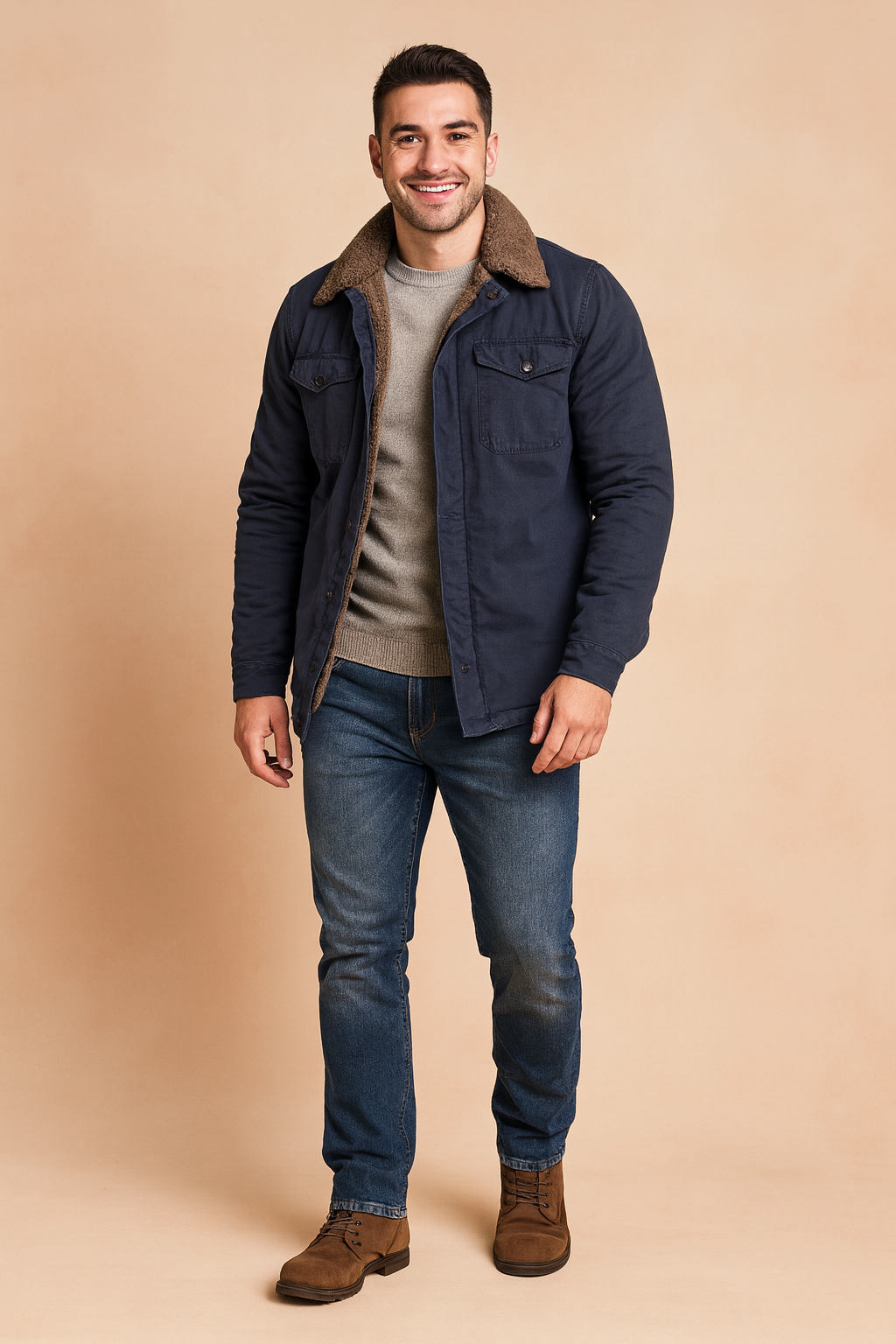 Warm Waterproof Button Down Winter Coat