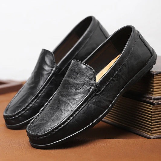 Authentic Men's Leather Slip On Shoes - EasyApparels