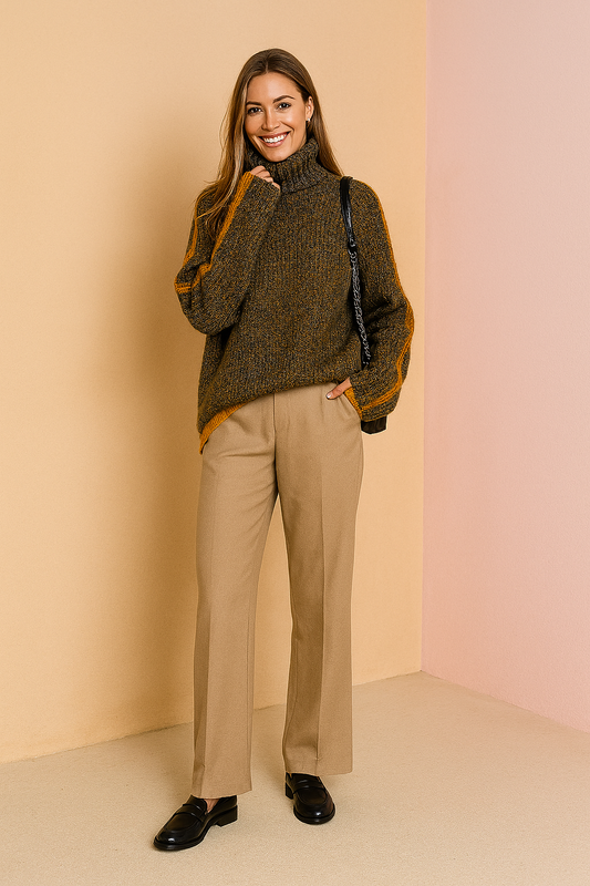 Iga | Classic Stripe Crew Neck Sweater - Luxicro