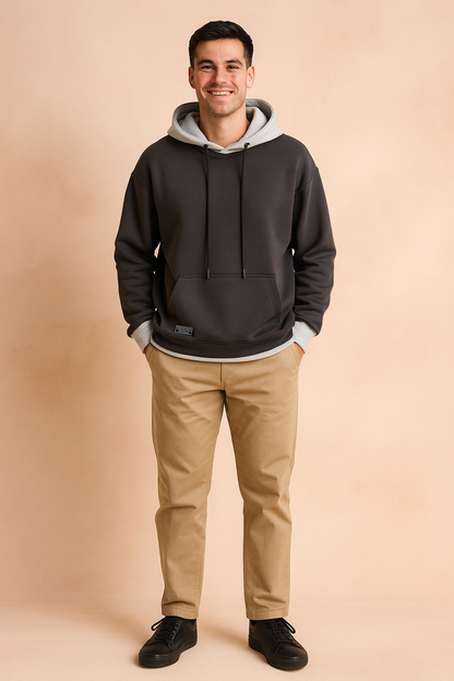 Relaxed Fit Large Hooded Sweatshirt