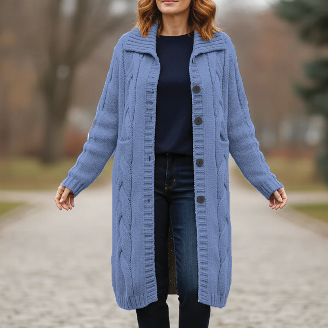 Warm Cable Knit Winter Coat - EasyApparels