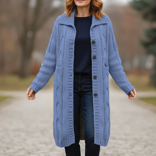 Warm Cable Knit Winter Coat - EasyApparels