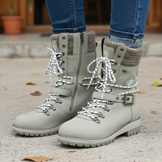 Warm Lace Up Snow Boots - EasyApparels