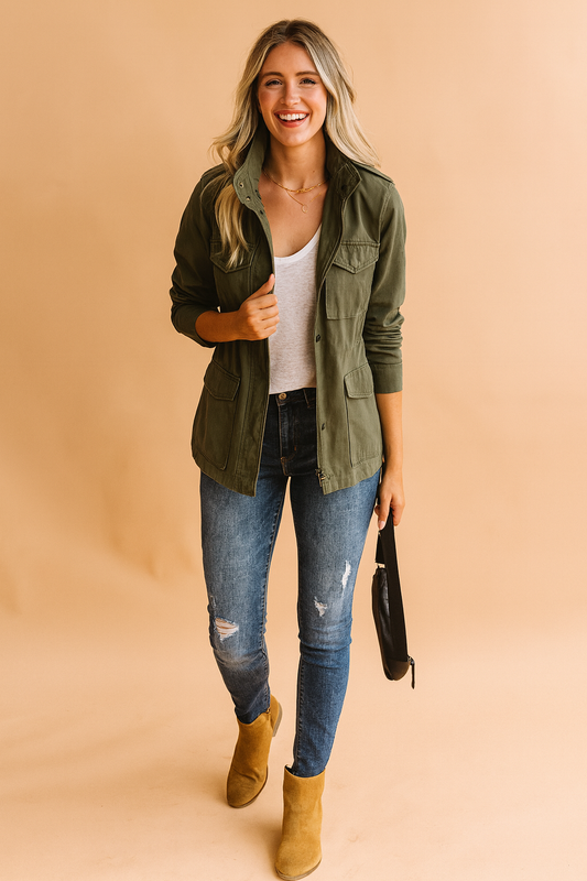 Women's Fashion Zip Up Jacket - Luxicro