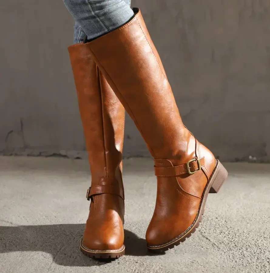 Women's Tall Leather Comfort Boots - EasyApparels