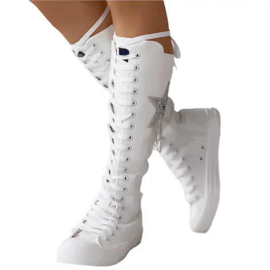 Fashionable High Top Sneaker Boots - Comfortable Fit - EasyApparels