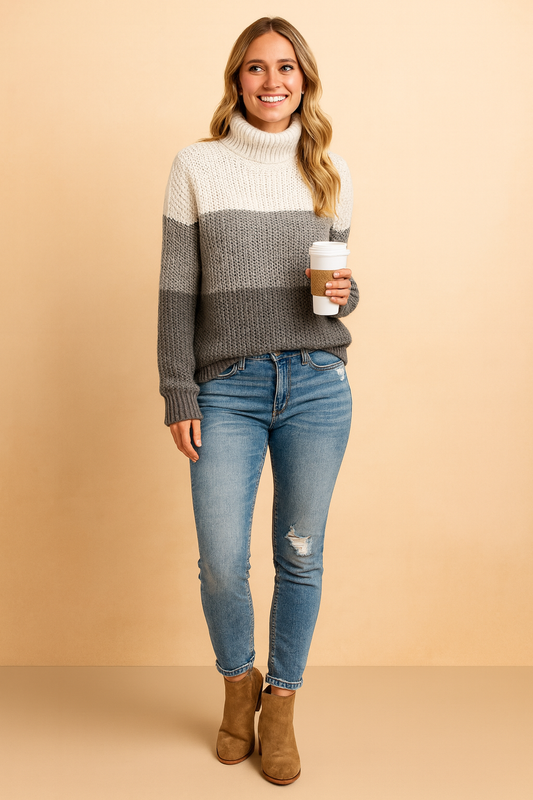 Timeless Horizontal Knit Sweater - Luxicro