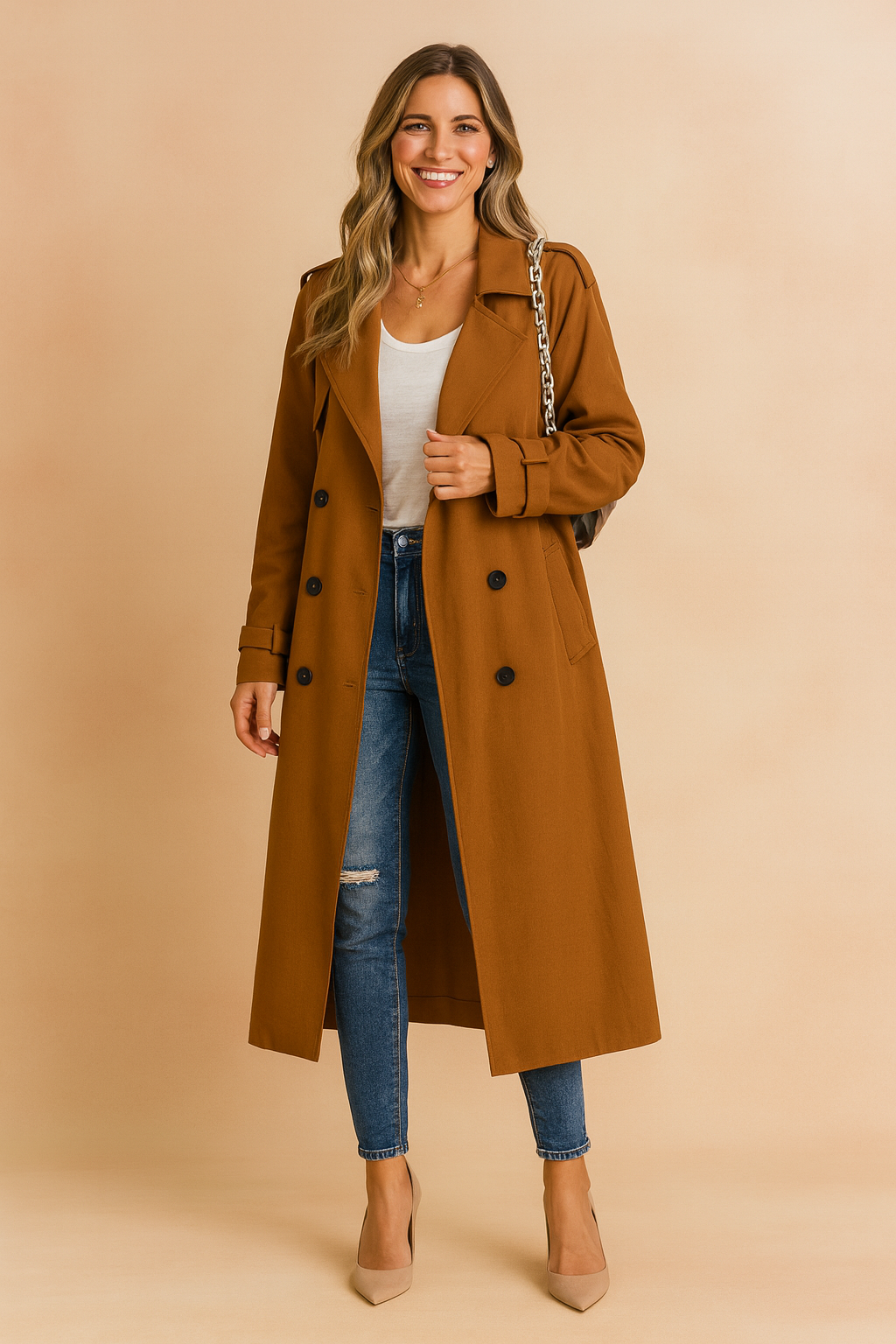 Classic Women's Waterproof Trench Coat