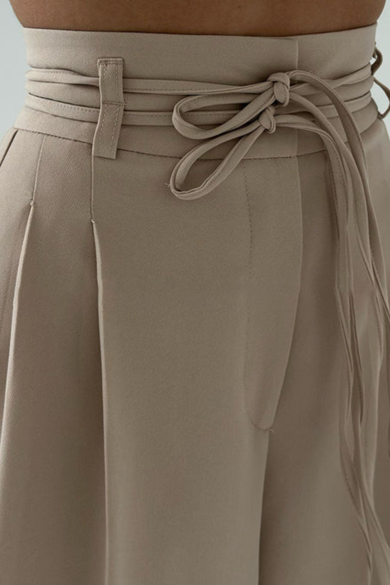Comfortable Loose Fit Wide Leg Pants Beige