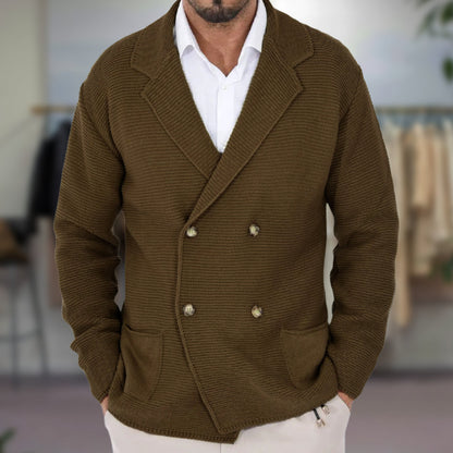 Classic Double Breasted Men's Cardigan Sweater