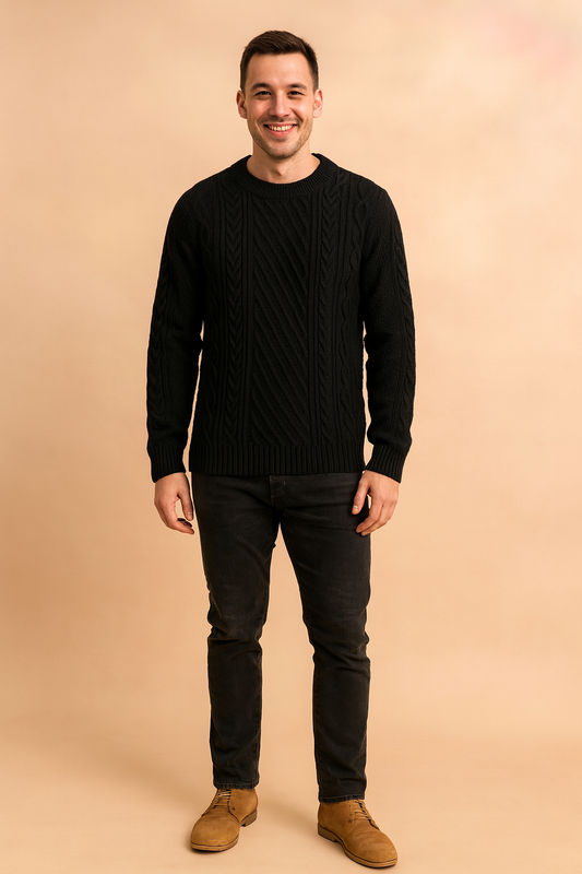 Timeless Crew Neck Long Sleeve Sweater - Luxicro