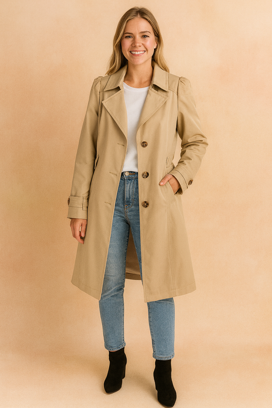 Timeless Ladies' Water Repellent Trench Coat - Luxicro
