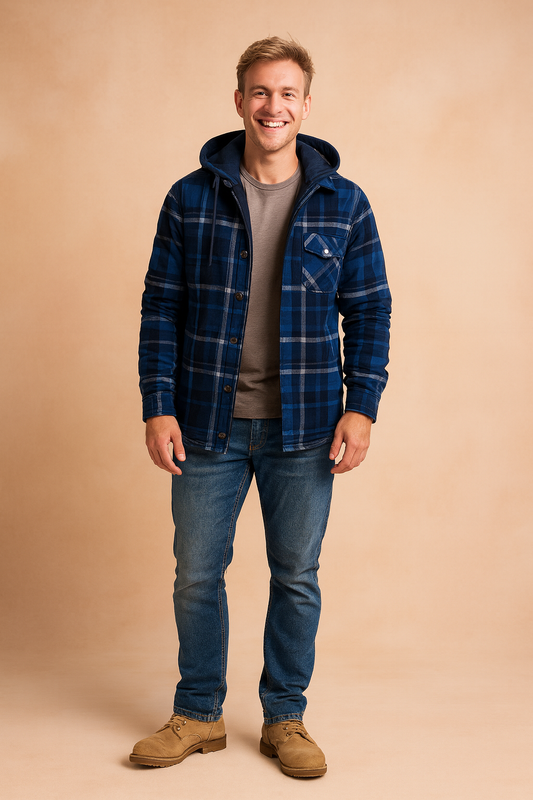 Cozy Plaid Hoodie Jacket for Men - Luxicro