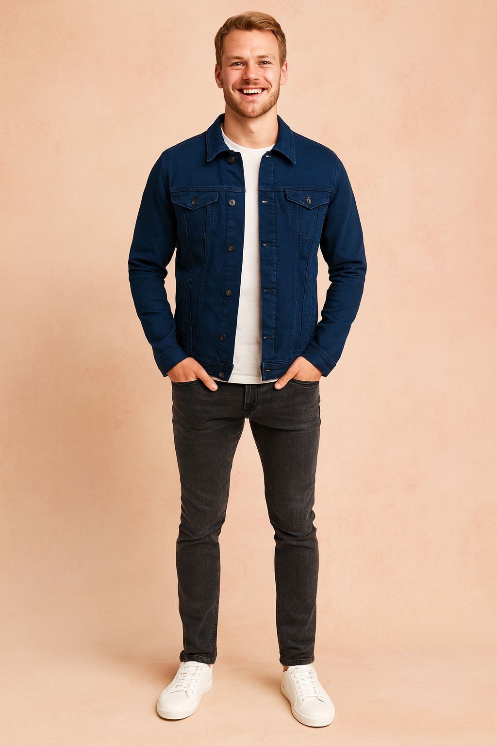 Casual Men's Button Front Pocket Jacket