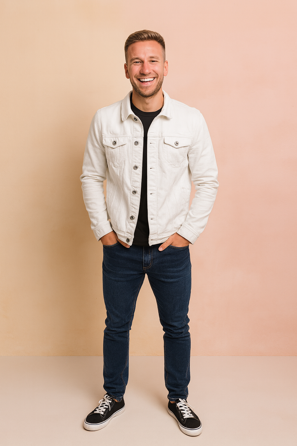 Casual Men's Button Front Pocket Jacket