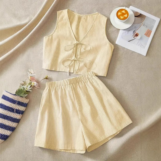 Sexy V-Neck Striped Summer Top - EasyApparels